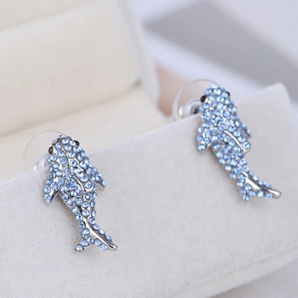 Kate spade Blue pave shark earrings - NWT